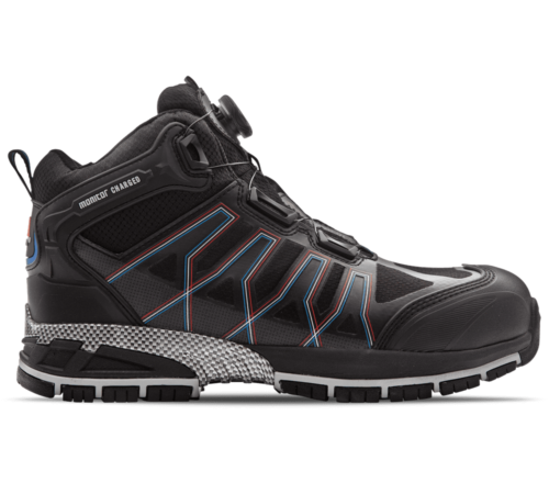 Ādas darba šņorzābaki Charged S3 ESD SRC ar alumīnija aizsargpurngalu un BOA aizdares sistēmu.