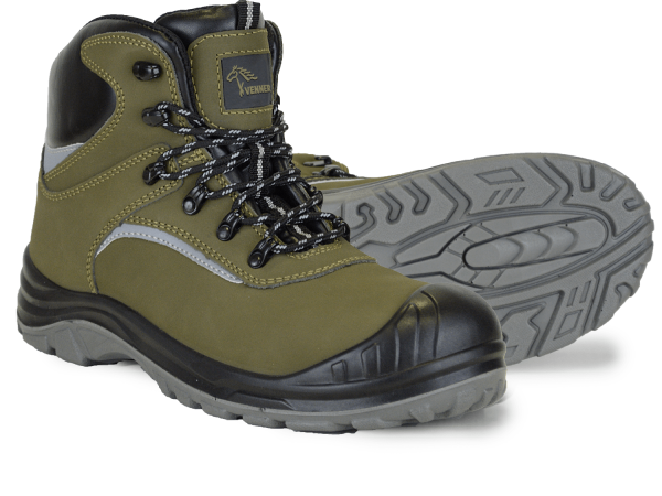 Nubukādas darba šņorzābaki ar aizsargpurngalu no metāla, S3