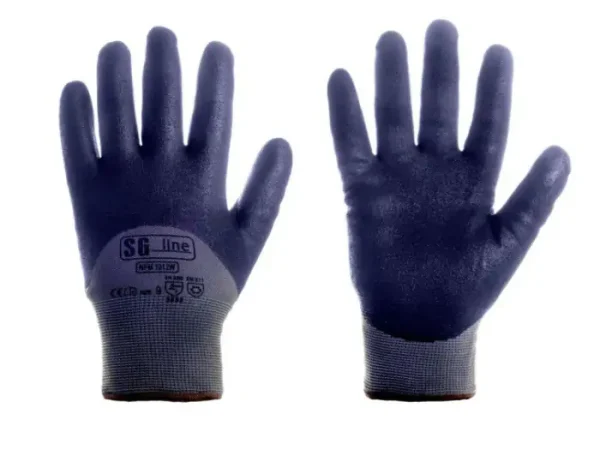 Siltie trikotāžas darba cimdi ar nitrila parklājumu 0P-NFM1012W