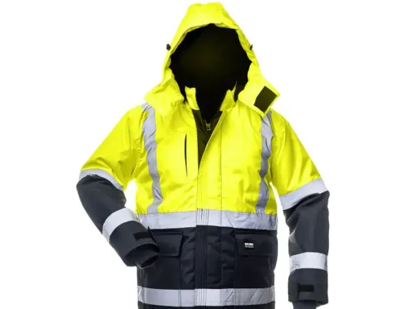 Augstas redzamības siltā jaka ar kapuci Canvas