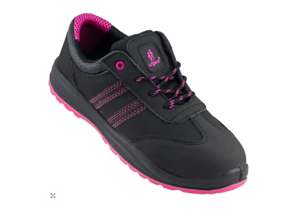 Sieviešu ādas darba kurpes 214 S1 ar metāla aizsargpurngalu.