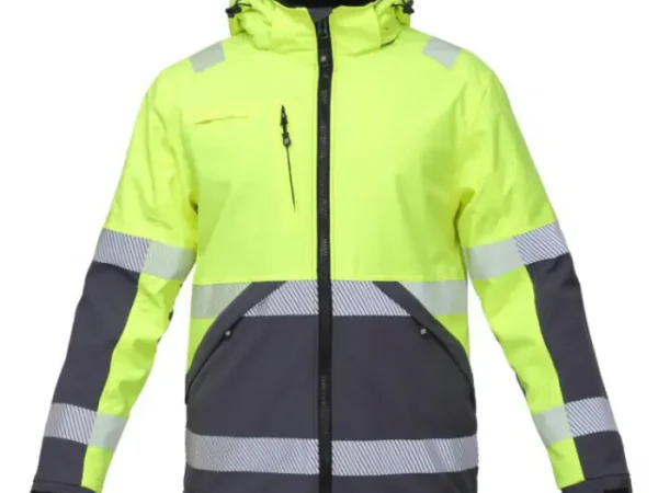 Augstas redzamības vīriešu siltā Softshell darba jaka VALENCIA HI-VIS