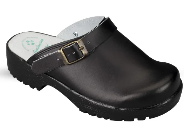 Ādas sabo kurpes Julex 3132 (melnas, bez perforācijas). Pieejamas pēc pasūtījuma.