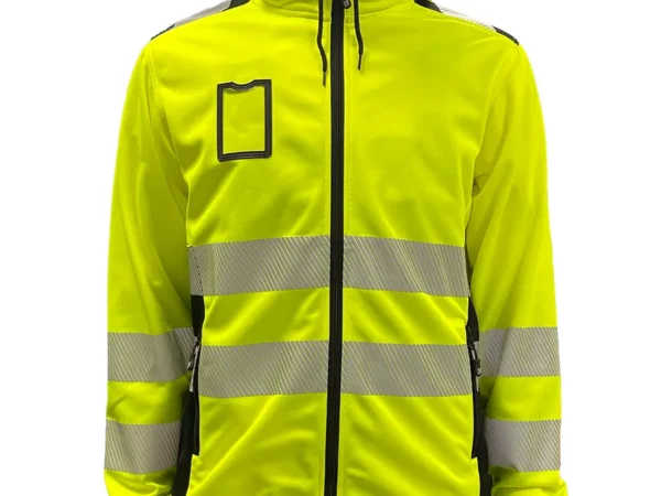 Augstas redzamības džemperis DELAVER ar flīsa oderi un kapuci – BoSafety, Hi-Vis Class 3