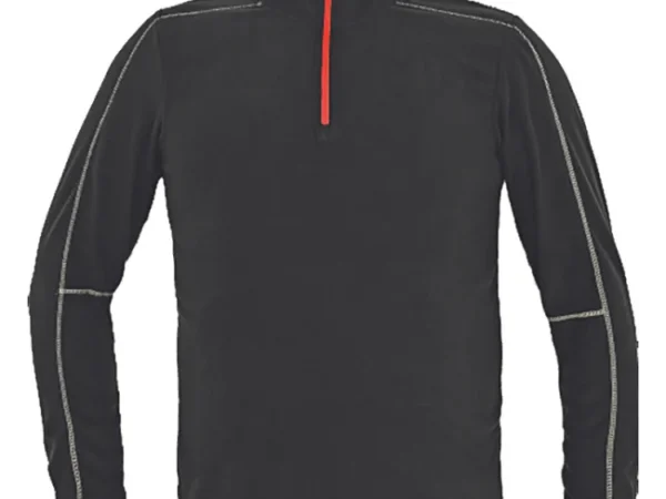 Vīriešu flīša džemperis Welburn, melns, īss rāvējslēdzējs, 100% poliesters, 150 g/m²