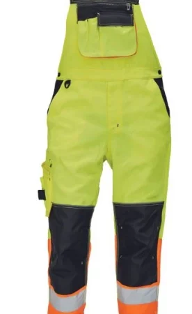 KNOXFIELD HV FL290 vīriešu darba puskombinezons – HI-VIS ar pastiprinātiem ceļiem un 6 kabatām | EN ISO 13688, 20471